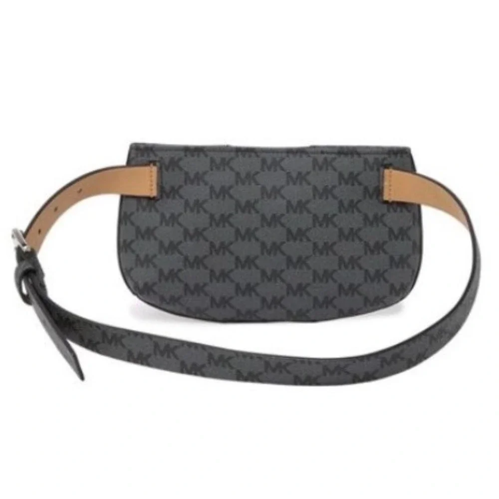 MICHAEL KORS Belt‎ Bag Fanny Pack Logo Monogram Grey Black NEW Small Medium